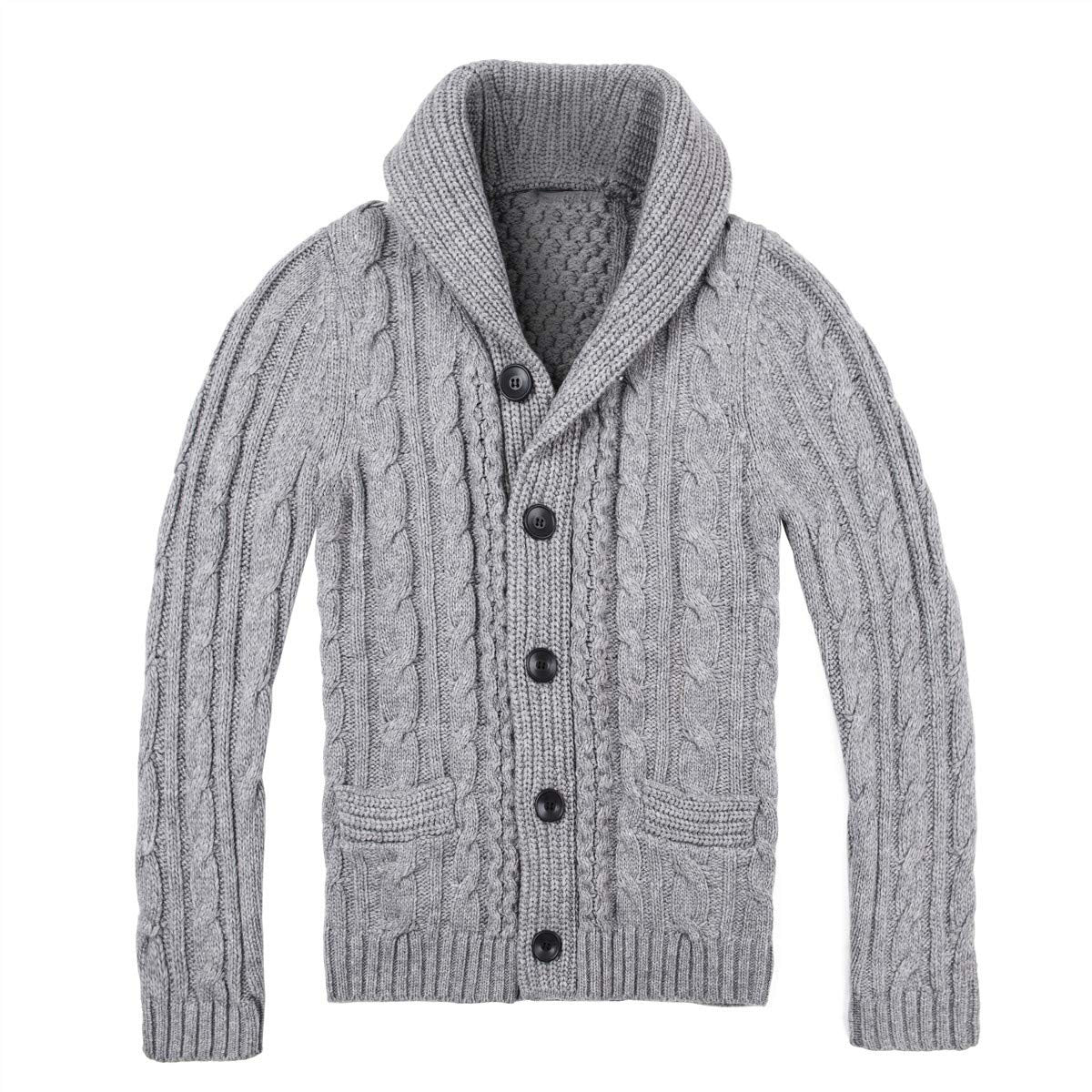 Cable Knit Cardigan Herren | Strickjacke mit elegantem Zopfmuster und praktischen Taschen