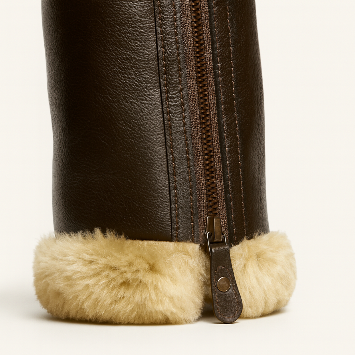 Herren Leder-Fliegerjacke mit Sherpa-Futter | Warme Vintage Aviator Jacke