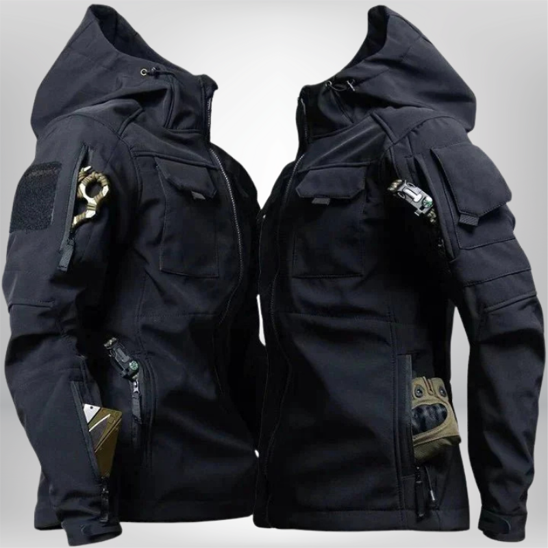 Bennett | Herren Winddichte Outdoorjacke mit Kapuze & taktischen Taschen