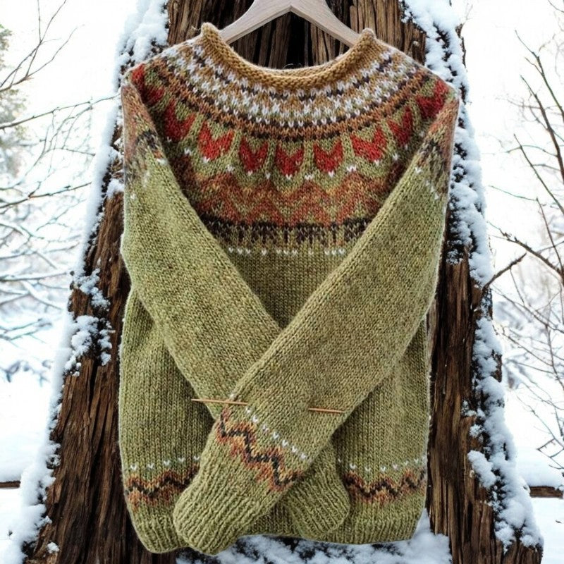 Bequemer & Eleganter Pullover mit Tribal-Print für Damen | Leicht & Figurbetont