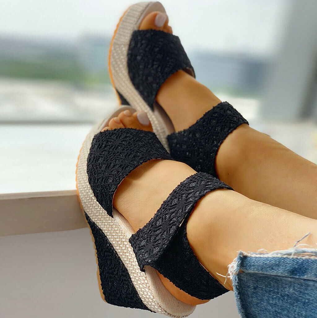 Harla | Damen Keilabsatz Sandalen mit Klettverschluss – Bequem, Stylisch & Perfekt für den Sommer