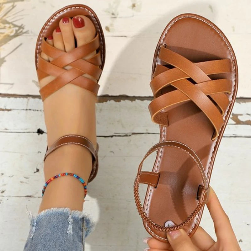 Karina | Damen Orthopädische Crisscross Knöchelriemen Sandalen