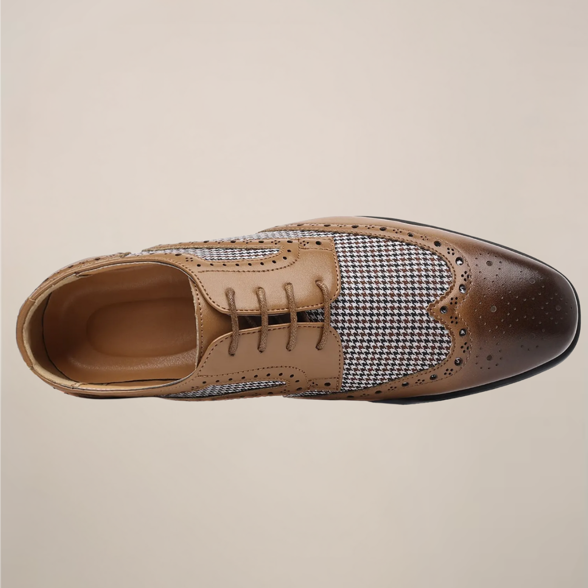 Scott – Herren Oxford Schnürschuhe mit Hahnentrittmuster | Klassische Brogues im eleganten Design