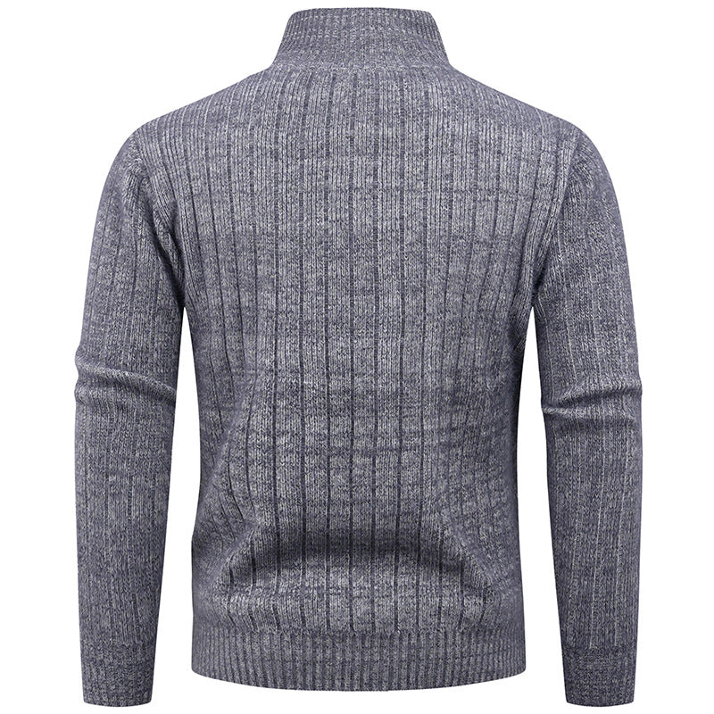 Herren Strickpullover mit Reißverschluss & Rippstruktur | Modern & Vielseitig