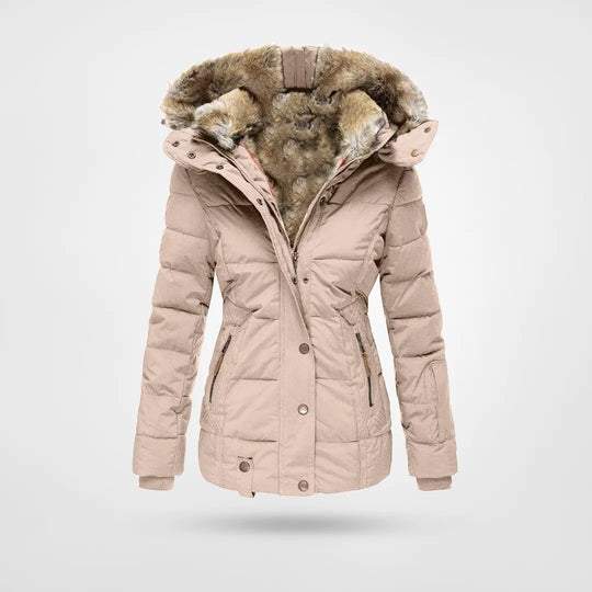 Christel | Damen Winterjacke mit Kapuze und luxuriösem Fellfutter, warm & stilvoll
