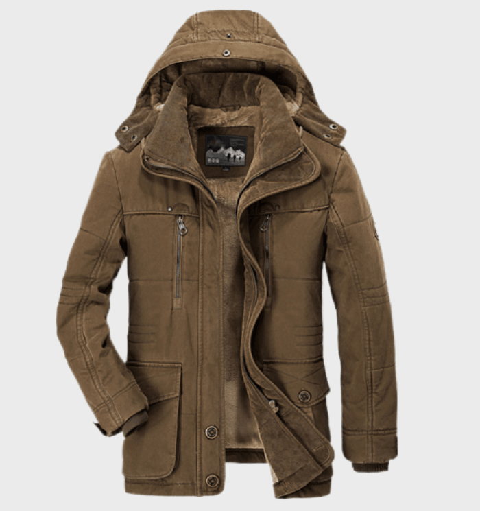 Kingstone | Herren Winterjacke Parka mit Kapuze & Warmem Fleecefutter, Modernes Design