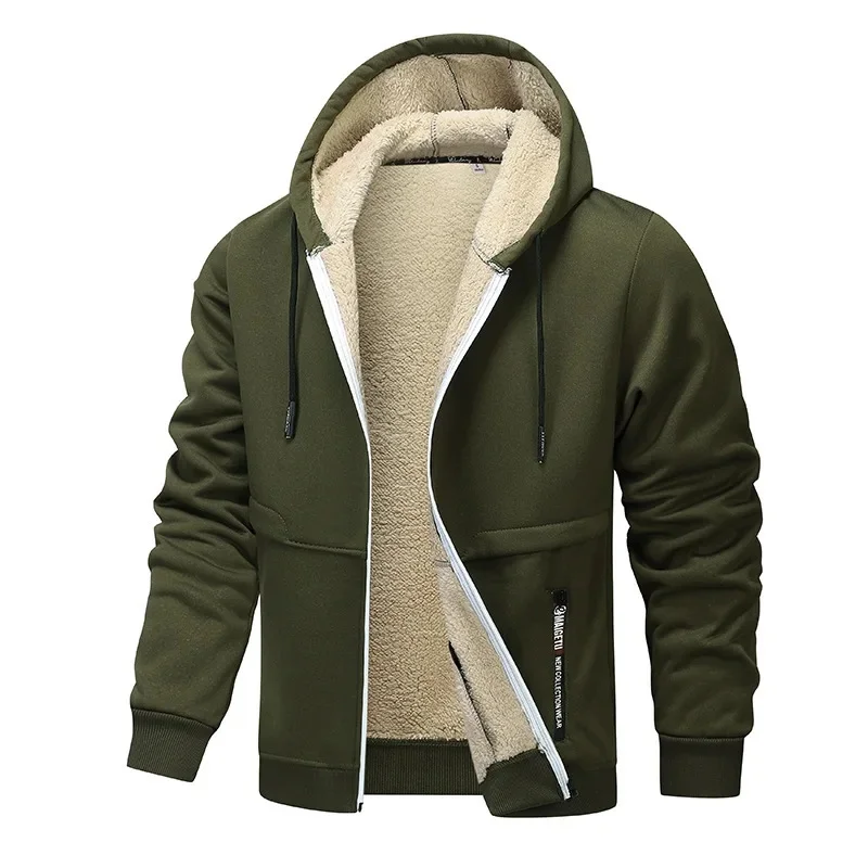 Grendric – Herren Fleece Hoodie Jacke mit Kapuze & durchgehendem Reißverschluss