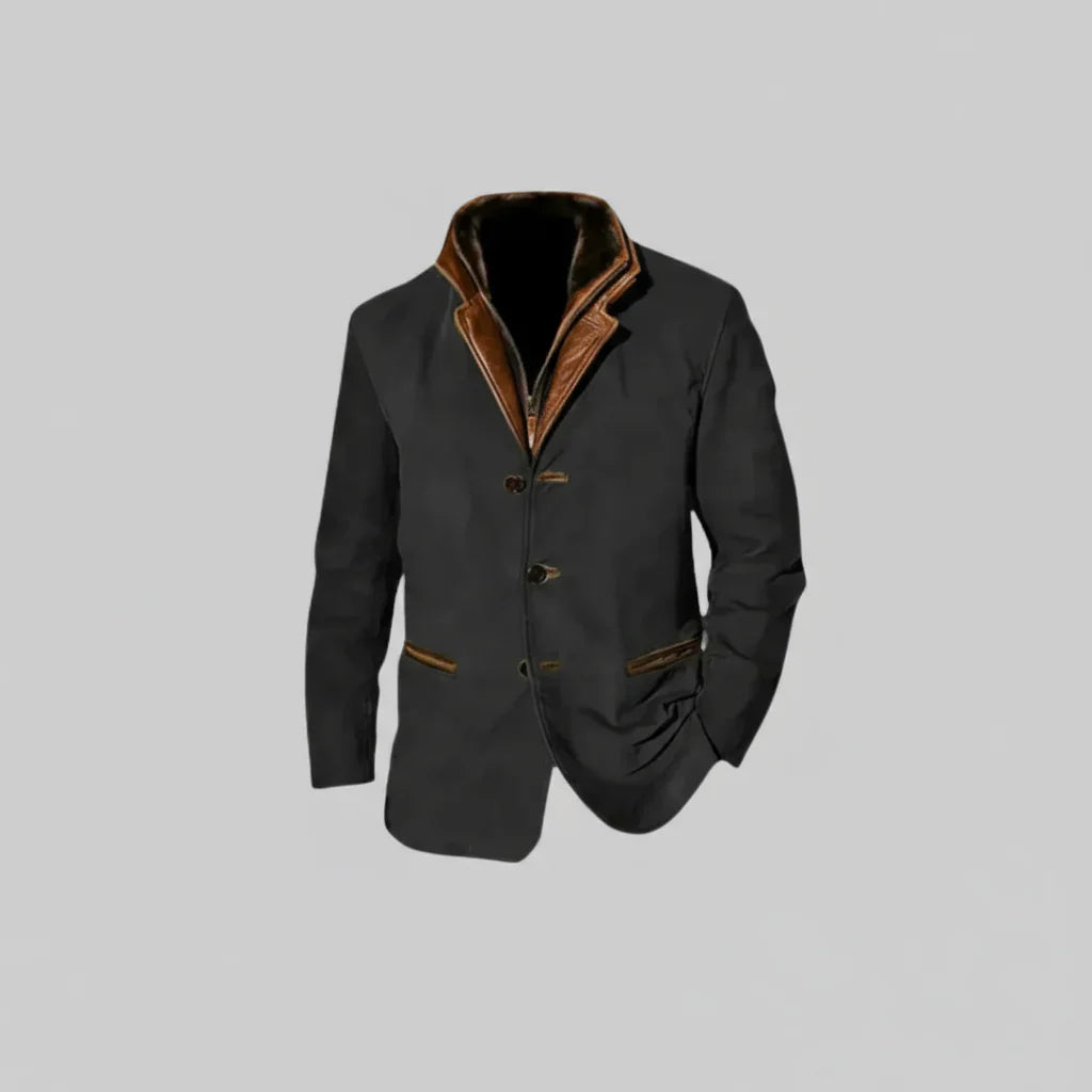 Nate | Herren Lederjacke im Vintage-Look mit Knöpfen – Hochwertige Verarbeitung & Alltagstauglicher Stil