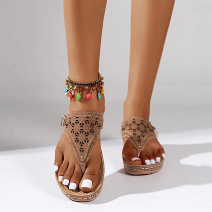 Floriane | Damen Hochwertige Plattform Slip-On Sandalen – Bequeme Sommerschuhe für den Alltag