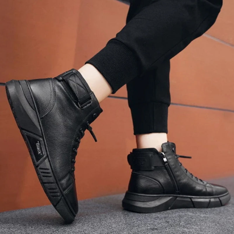 BlackBoots | Schwarze warme Lederstiefel