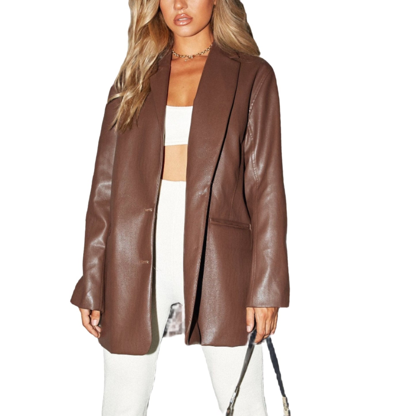 Magritta | Damen Oversized Jacke mit Knopfverschluss und Seitentaschen