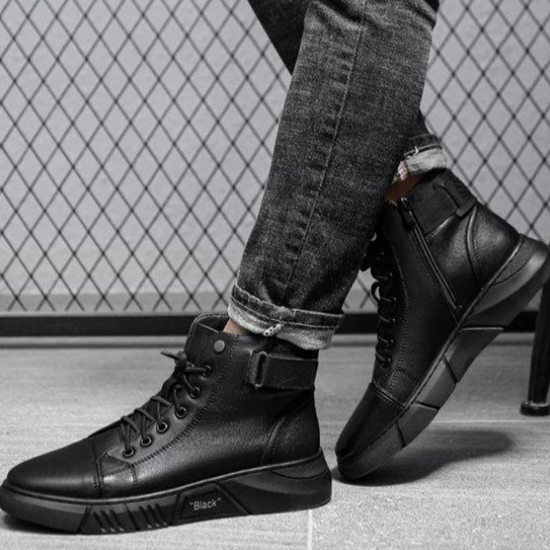 BlackBoots | Schwarze warme Lederstiefel