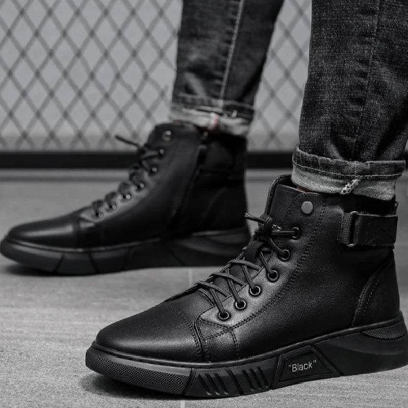 BlackBoots | Schwarze warme Lederstiefel