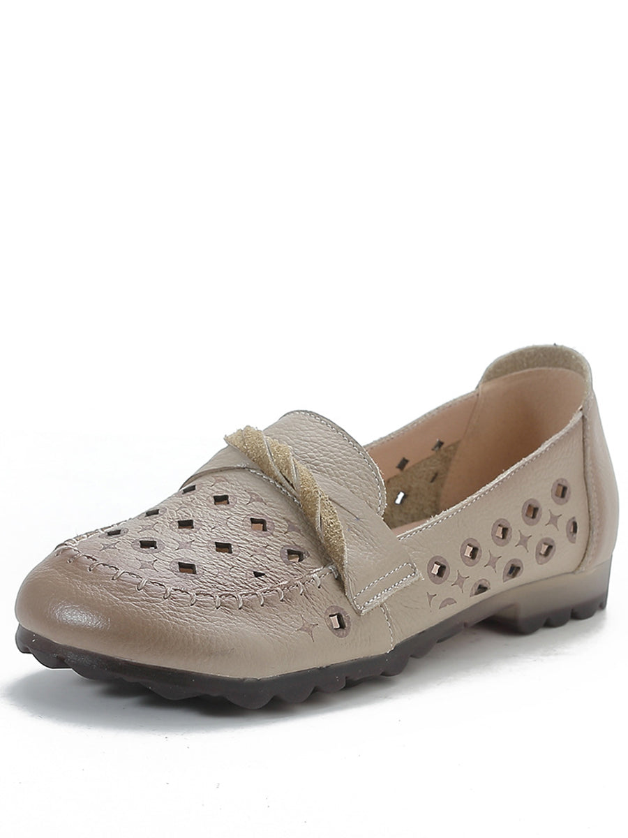 Hastaly | Damen Vintage Leder Ausgeschnittene Schuhe