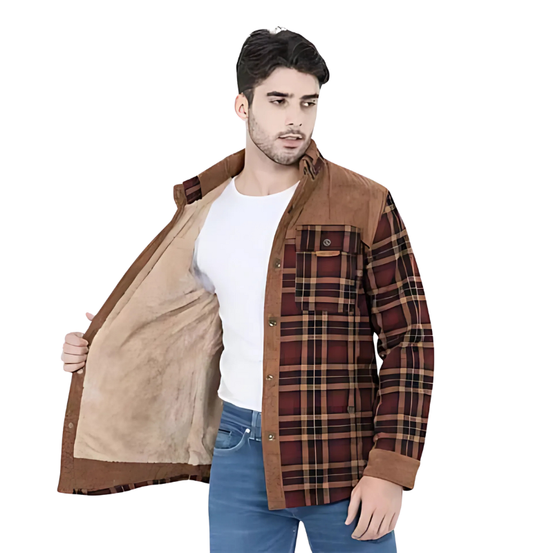Beckett | Herren Plaid Shirt Jacket mit warmem Fleecefutter, modern & stylisch