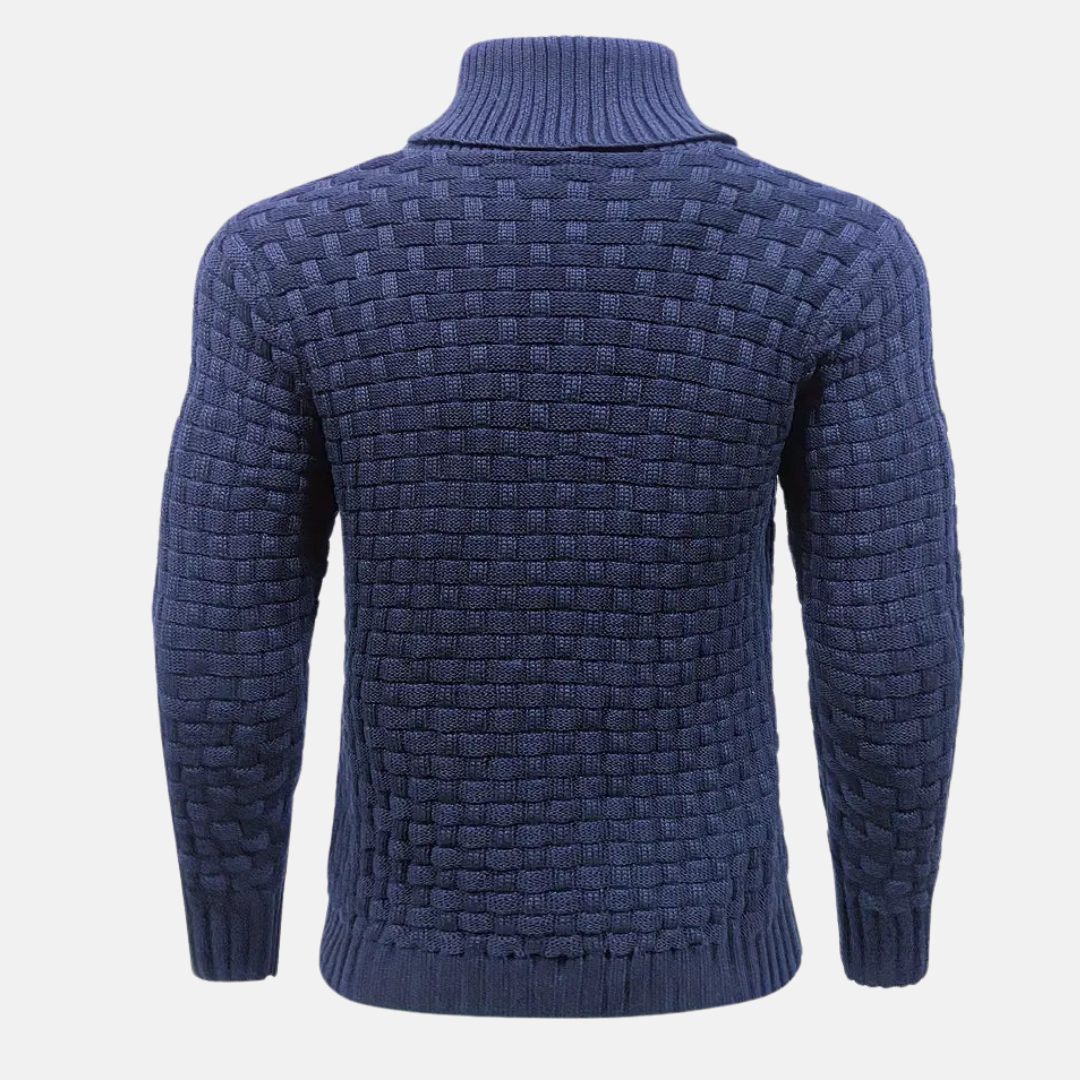 Philipp | Herren Slim Fit Strickpullover mit Schalkragen und Knöpfen