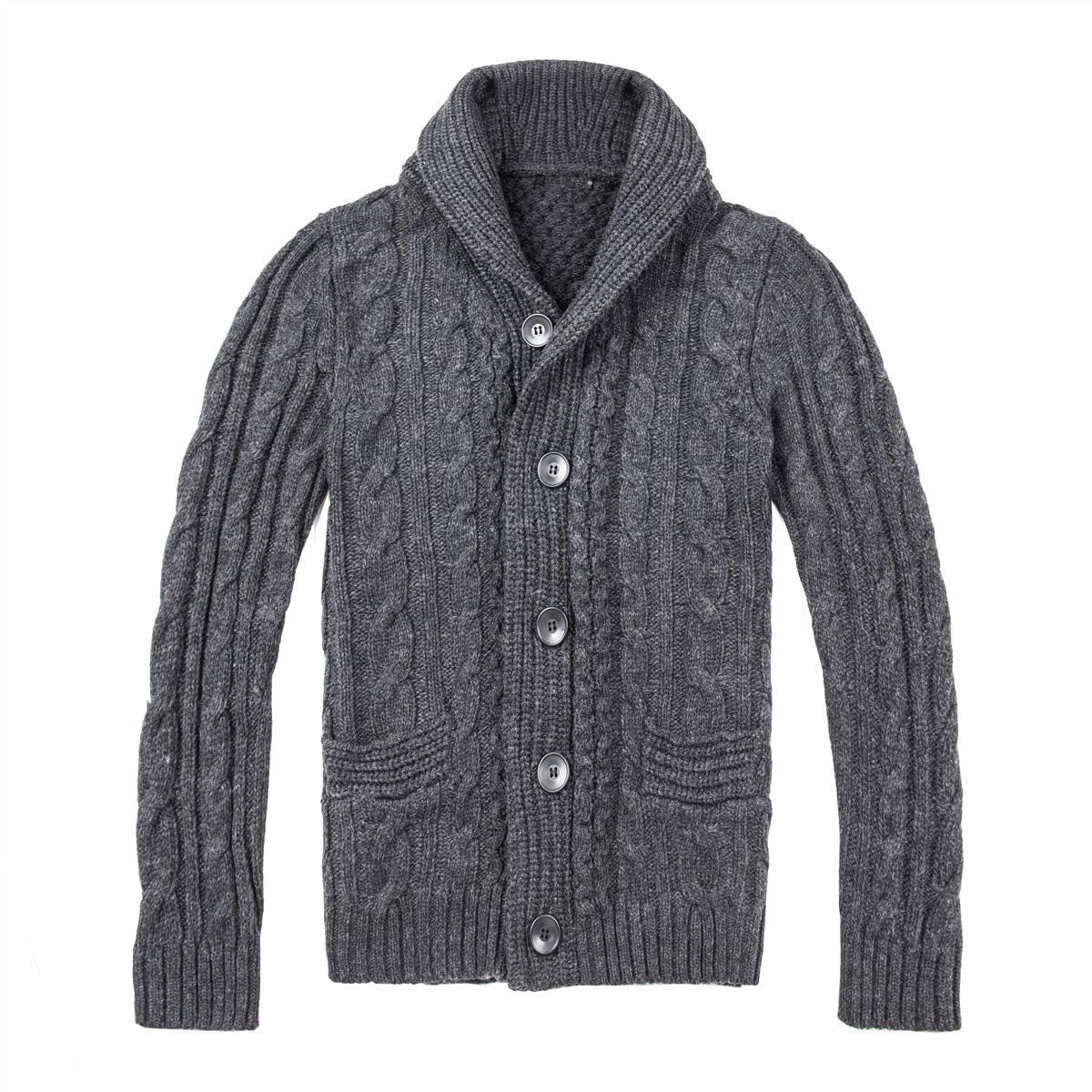 Cable Knit Cardigan Herren | Strickjacke mit elegantem Zopfmuster und praktischen Taschen