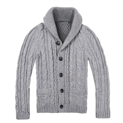 Cable Knit Cardigan Herren | Strickjacke mit elegantem Zopfmuster und praktischen Taschen
