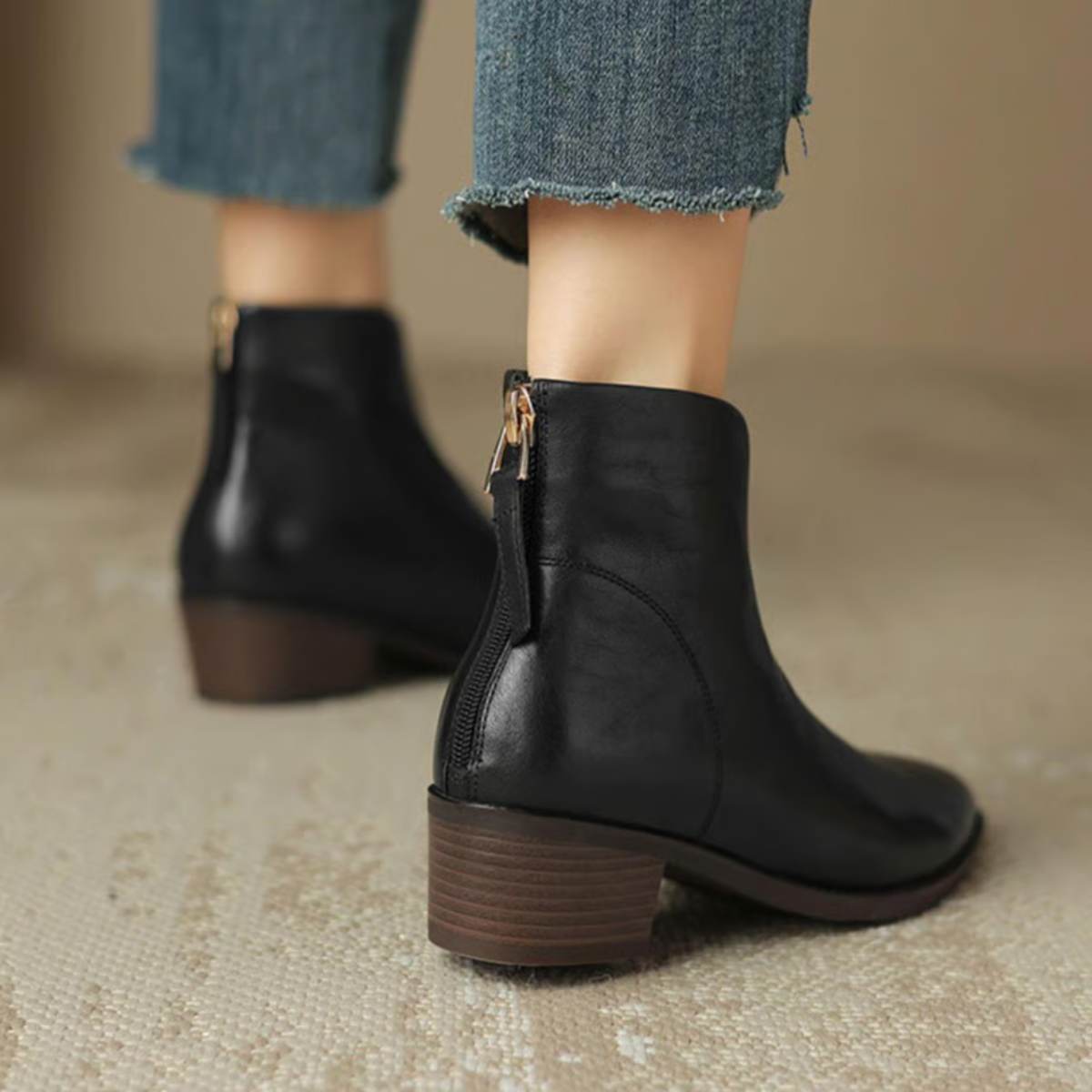 Valina | Damen Klassische Ankle Boots mit Blockabsatz und spitzer Zehenpartie