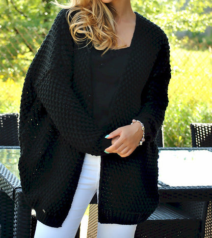 Damen Grobstrickjacke | Lässiger Schnitt & Modische Lochstruktur