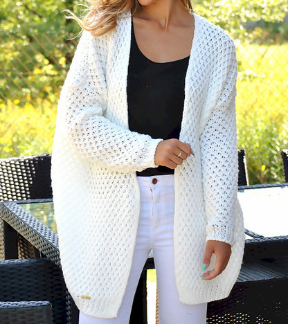 Damen Grobstrickjacke | Lässiger Schnitt & Modische Lochstruktur