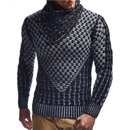 Modern Knit Sweater Herren | Strickpullover mit Hochgeschlossenem Kragen & Zopfmuster