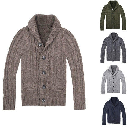 Cable Knit Cardigan Herren | Strickjacke mit elegantem Zopfmuster und praktischen Taschen