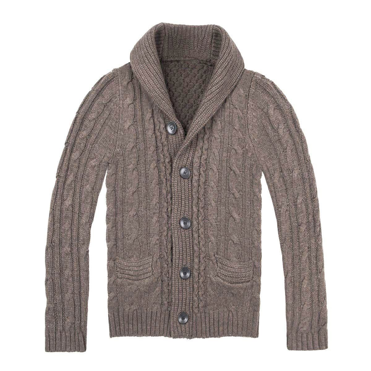 Cable Knit Cardigan Herren | Strickjacke mit elegantem Zopfmuster und praktischen Taschen