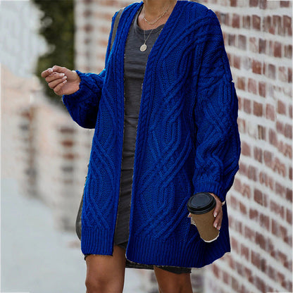 Damen Grobstrickcardigan | Elegantes Zopfmuster & Lässiger Schnitt