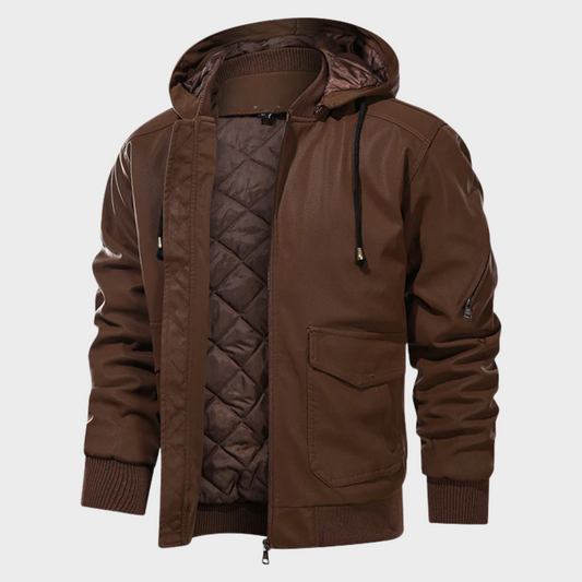 Stefano | Herren Premium Motorradjacke – Klassische, Quilted Innenjacke mit Kapuze und Reißverschluss