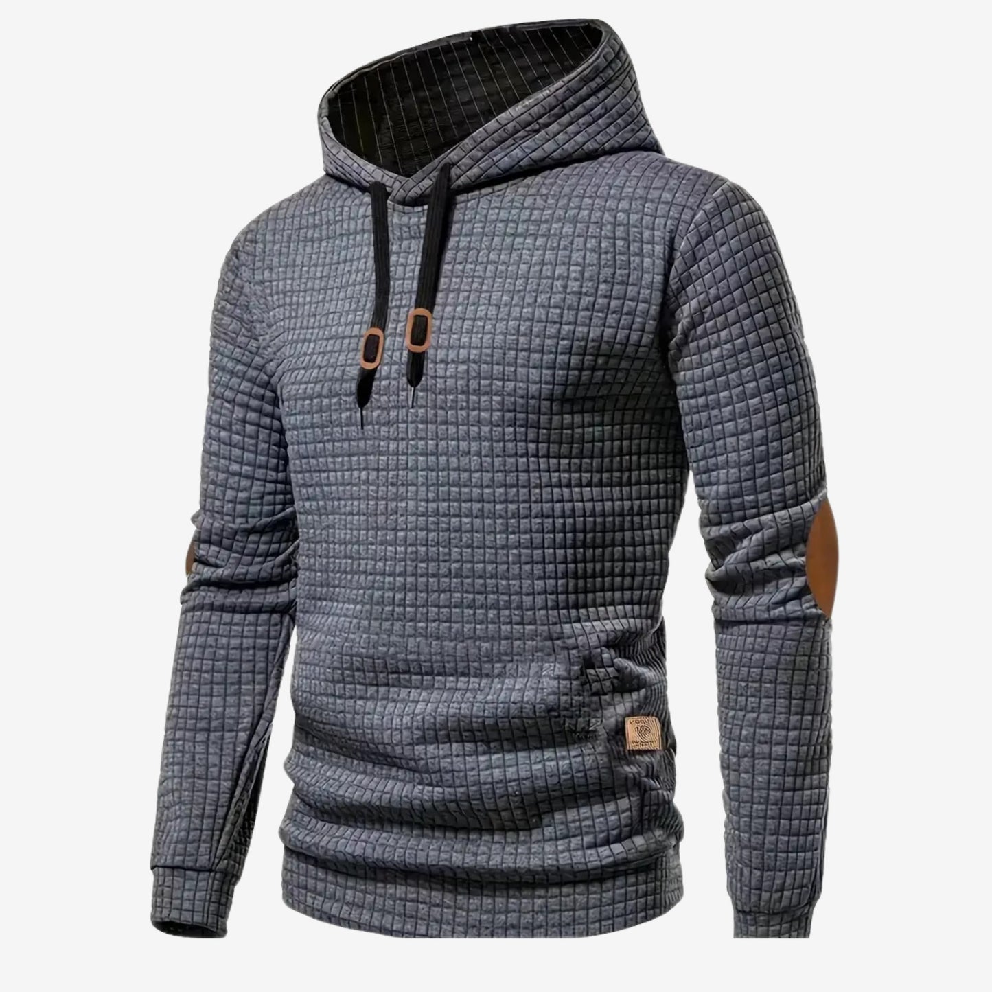 Emil | Herren Kapuzenpullover mit Kordelzug und Patchwork-Details an den Ärmeln – Stilvoll und bequem