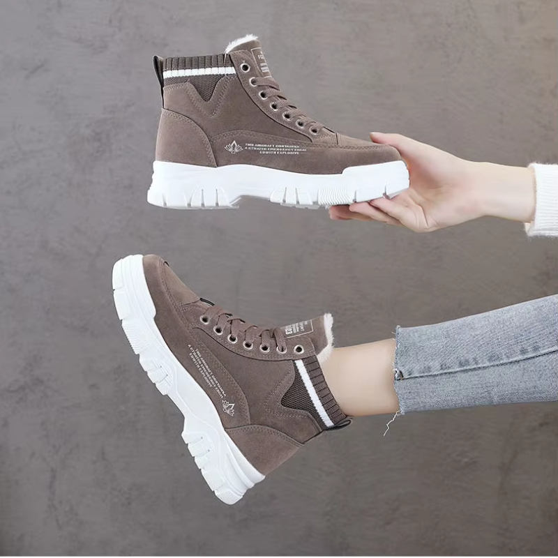 Valeria | Damen Winter-Sneaker mit Plattformsohle, Fleece-Futter und Schnürdetails