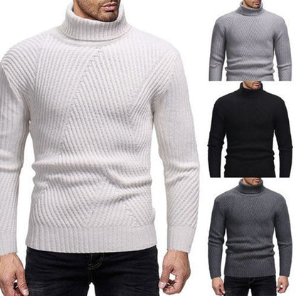 Structured Knit Sweater Herren | Moderner Strickpullover mit Rollkragen