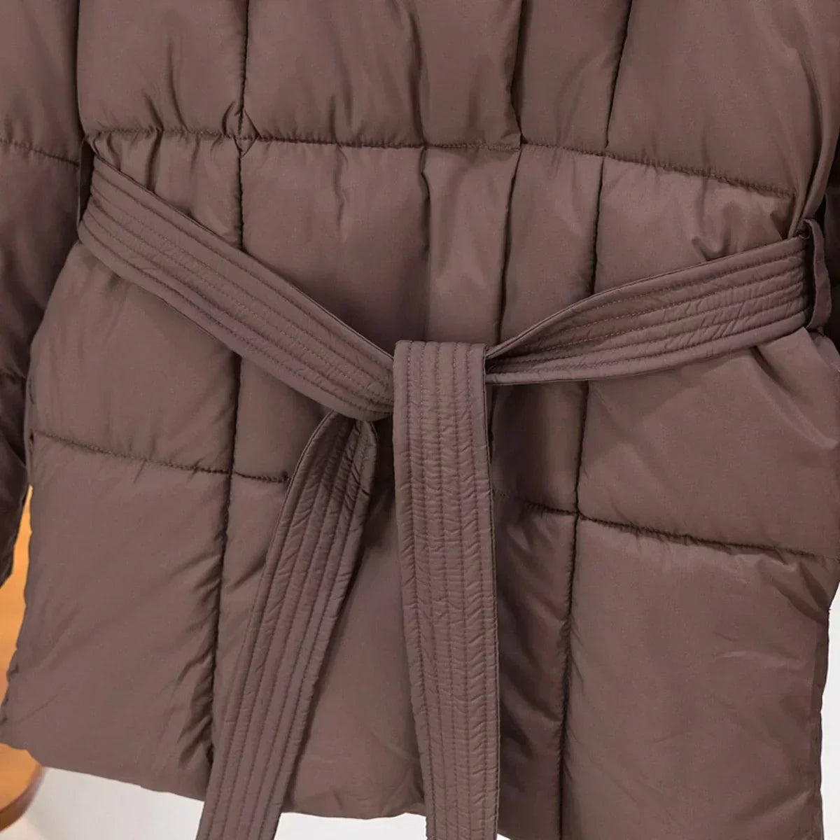 Ysabellea | Damen Padded Wintermantel mit Wendekragen und Taillengürtel