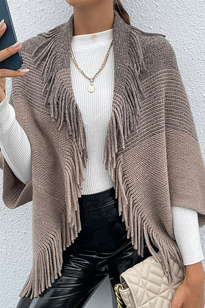 Zelinda | Strick-Cardigan mit Fransen im Boho-Stil