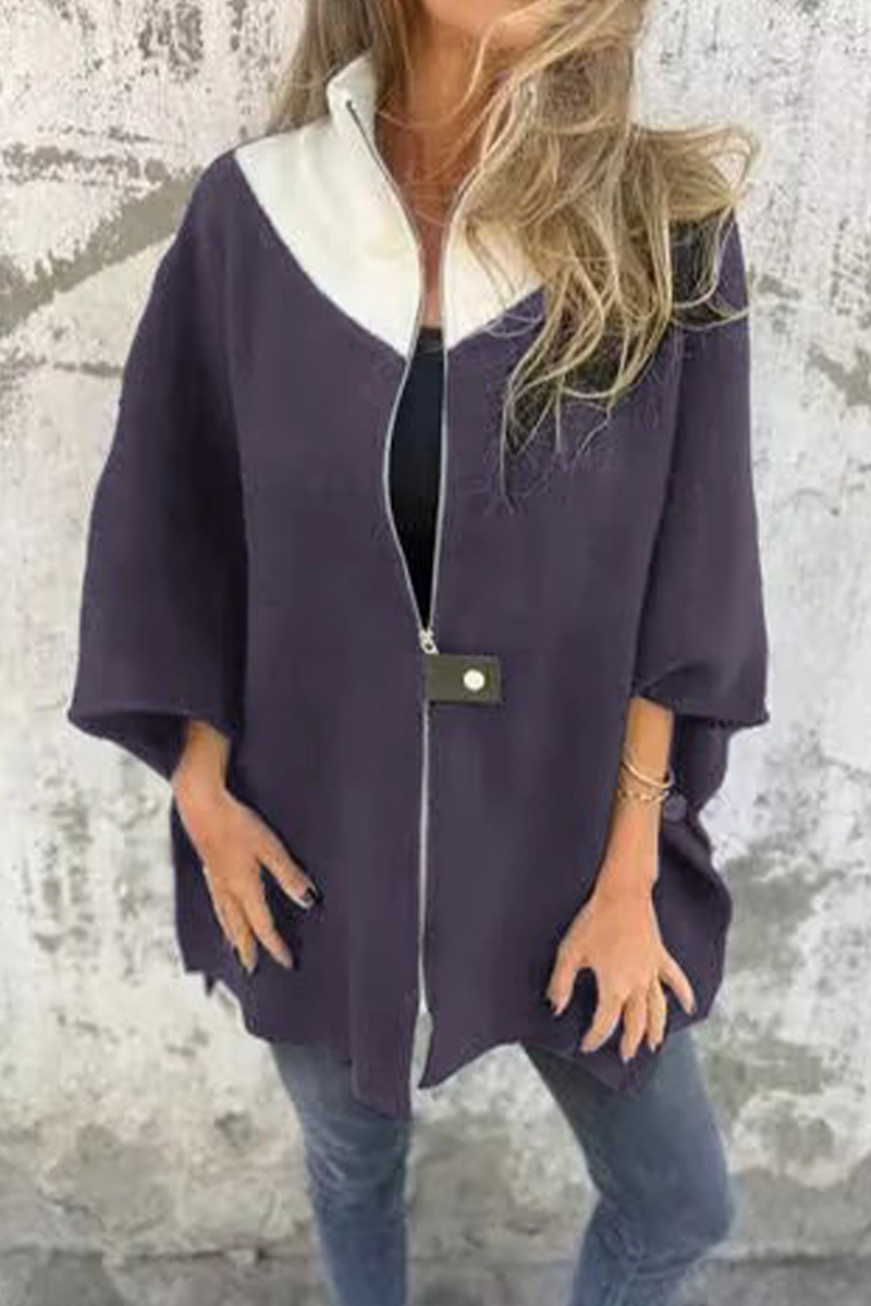 Florina | Langer Zip-up Cardigan mit weiten Ärmeln