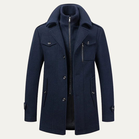 Herren Trenchcoat | Eleganter Wintermantel aus Wollmix