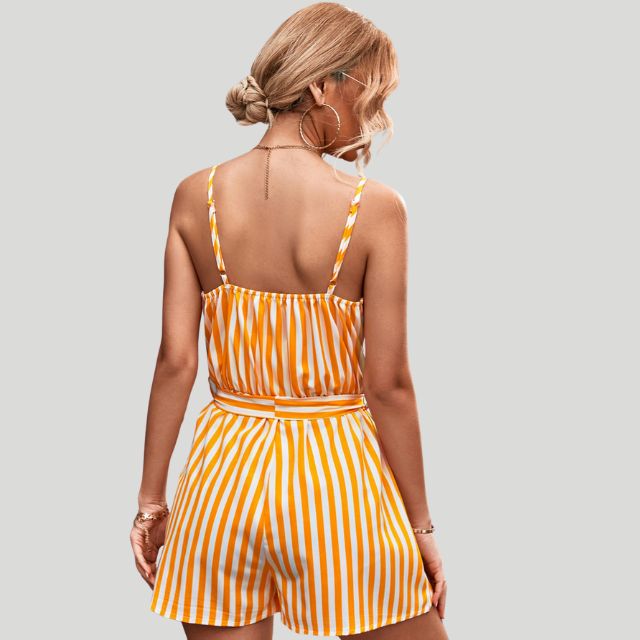 Sienna | Gestreifter One-Piece mit Gürtel für Damen