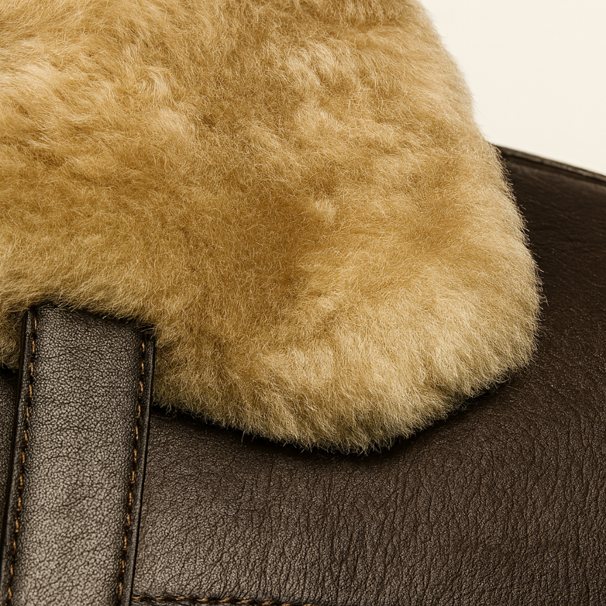 Herren Leder-Fliegerjacke mit Sherpa-Futter | Warme Vintage Aviator Jacke