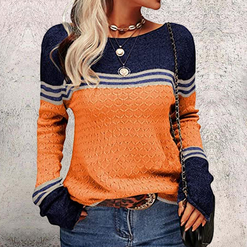 Riselda | Damen Strickpullover mit Blockstreifen