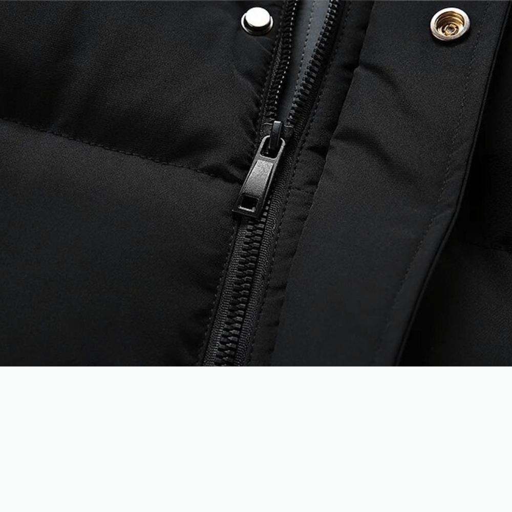 Philipp | Männer Padded Zip-Up Kapuzenjacke mit Streifenärmeln