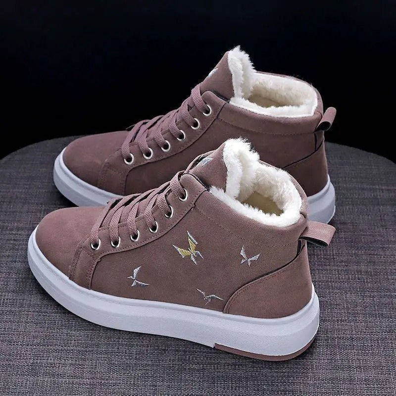 Valeska | Damen Winter-Sneaker mit Fleece-Futter, Plattformsohle und stilvoller Stickerei