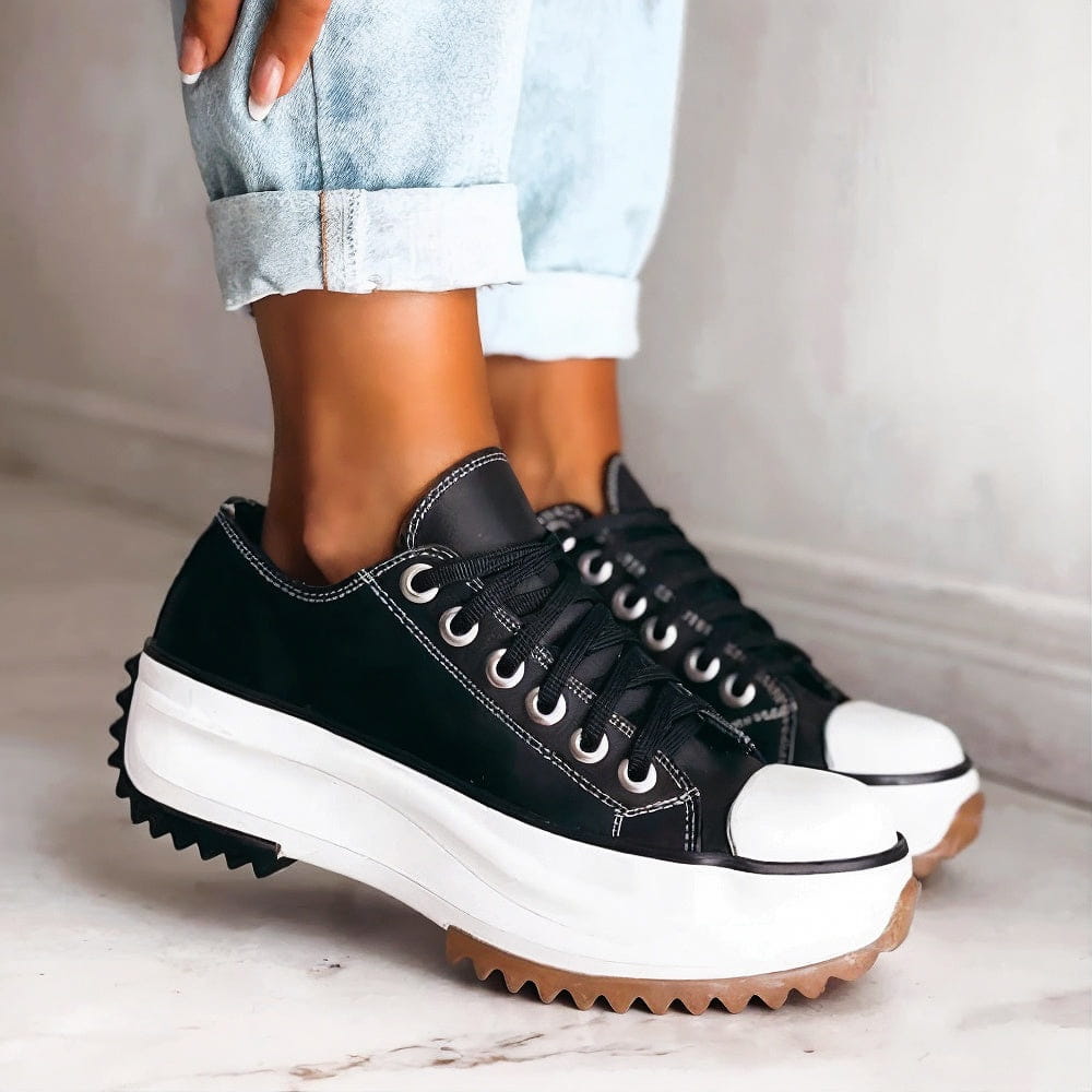 Nikkie | Damen Leder Plateau-Sneakers mit Schnürung – Stilvoll und bequem