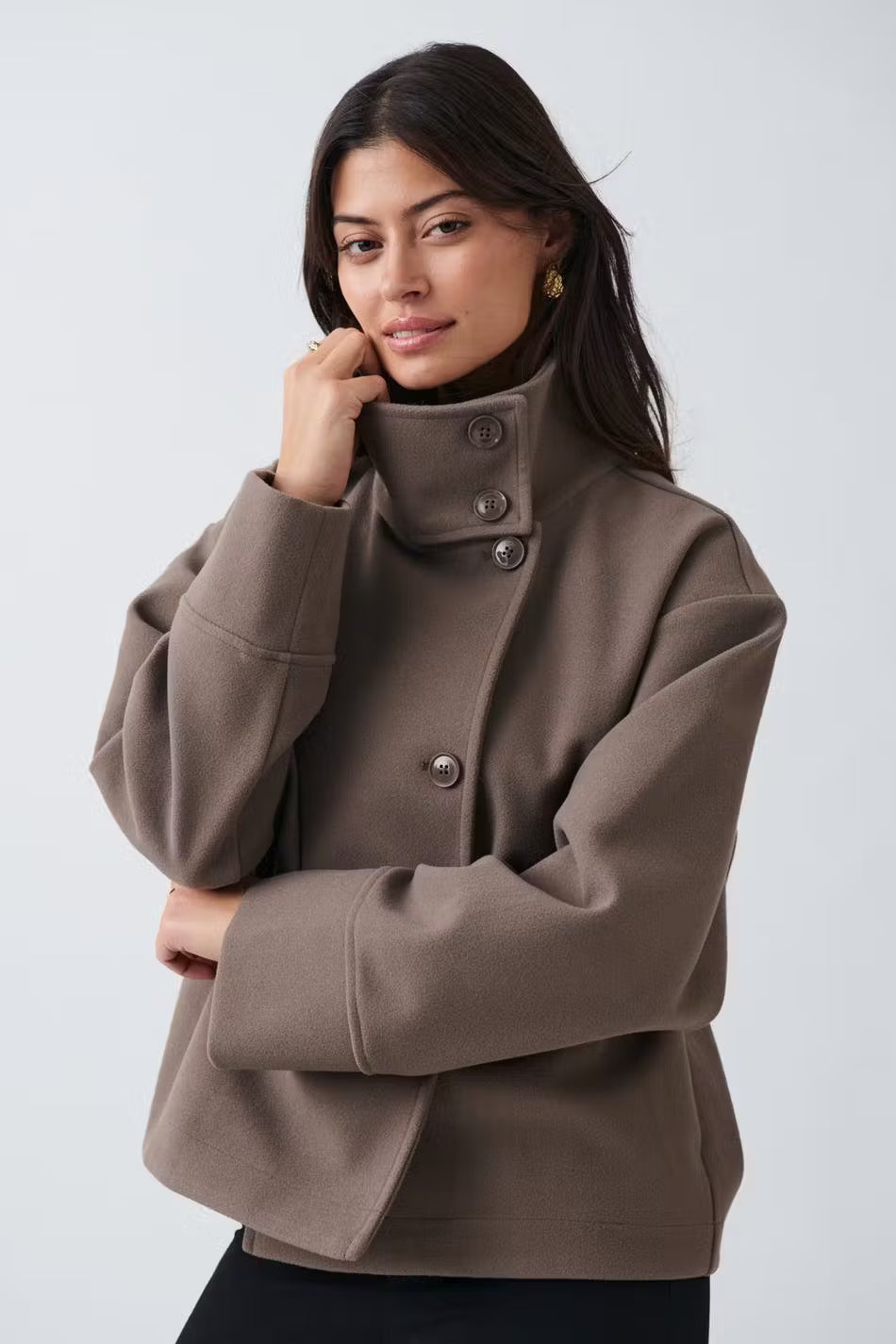 Elegante Damen Kurzjacke mit Stehkragen | Minimalistische Raffinesse für jeden Anlass