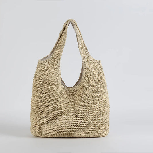 Marlene | Elegante Stroh Strandtasche