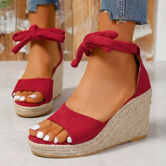 Nini | Elegante Espadrille-Sandalen mit Schnürsenkeln für Damen