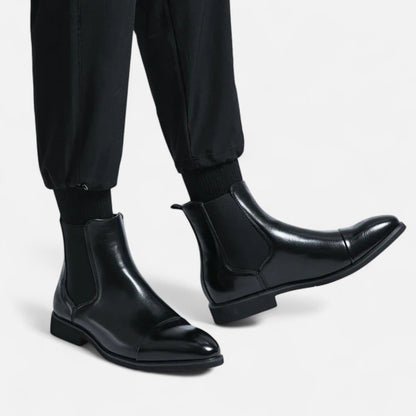 Herren Chelsea Boots Noir | Elegante Schuhe mit markanter roter Sohle