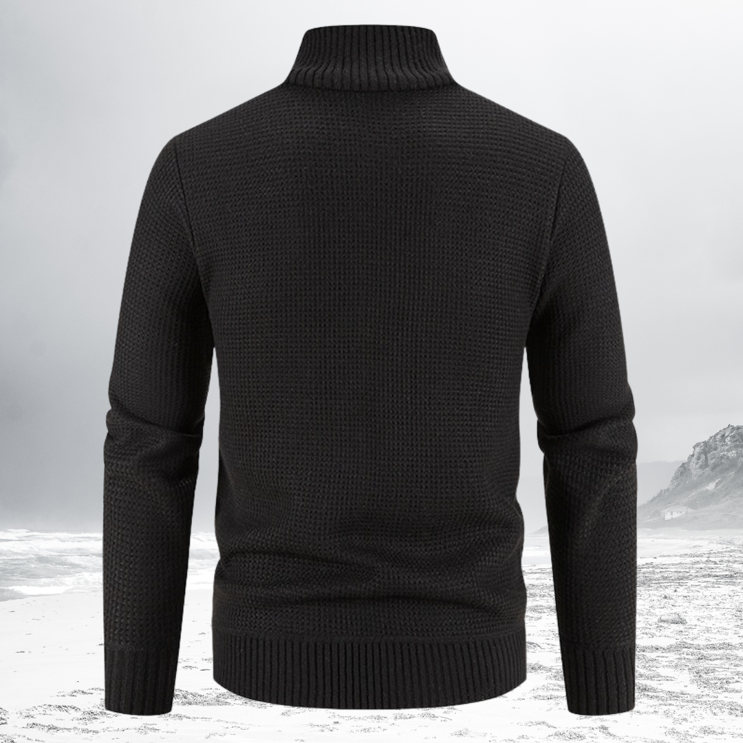 Friedrich | Herren gesteppter Zip-Up Strickpullover