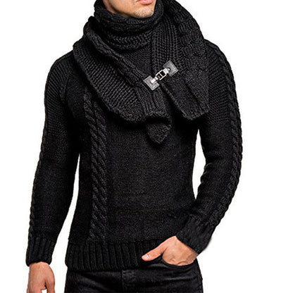 Chic Knit Sweater Herren | Strickpullover mit Integriertem Schal & Modernem Schnitt
