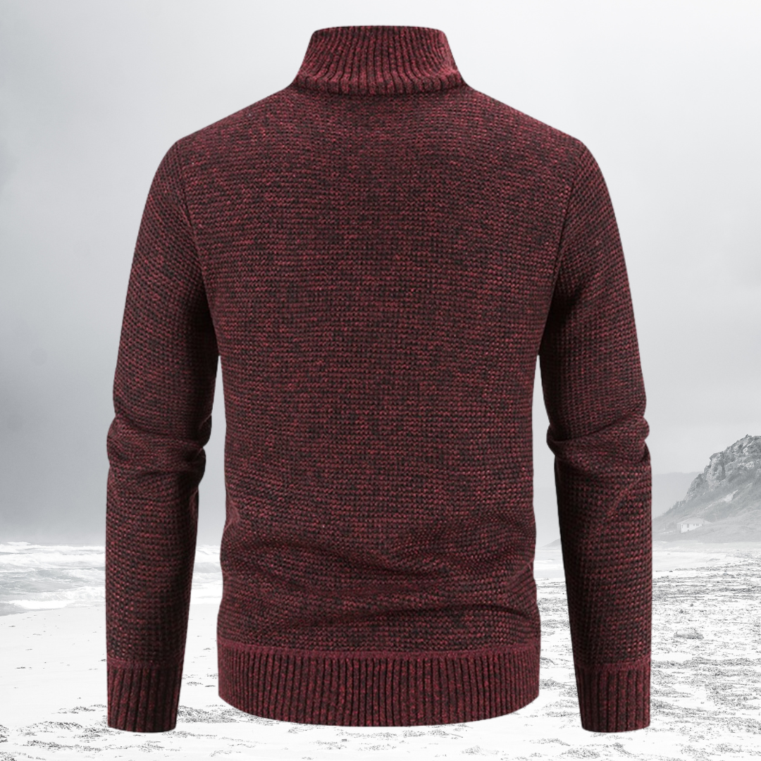 Friedrich | Herren gesteppter Zip-Up Strickpullover